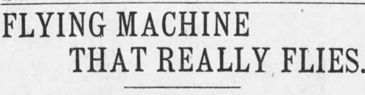 A headline from the Dec. 17, 1903, Los Angeles Times.