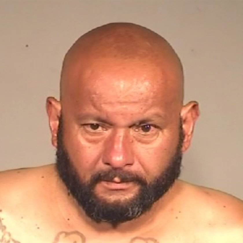 A mug shot of a man
