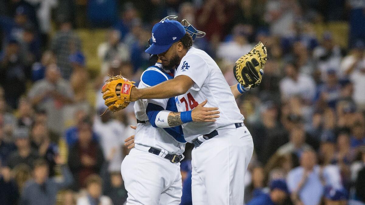 Cody Bellinger of the Los Angeles Dodgers hugs teammate Corey Seager  News Photo - Getty Images