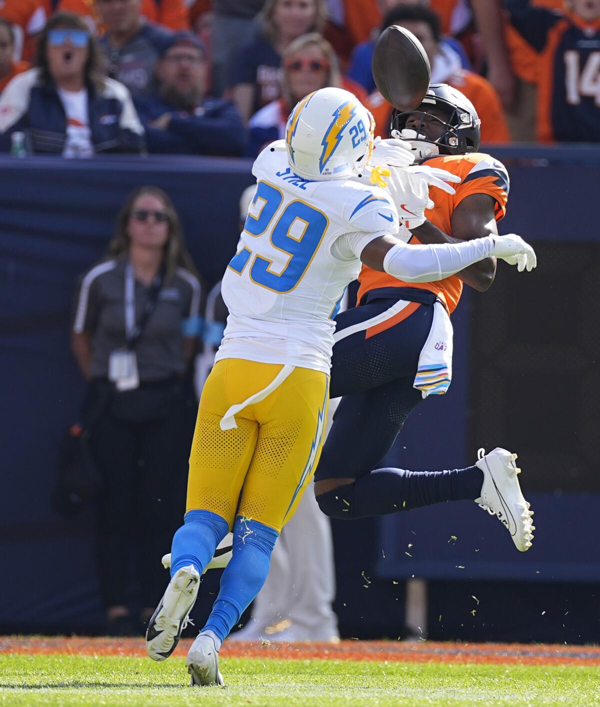 Chargers rookies are making new GM's first draft class a smash hit 1 Chargers cornerback Tarheeb Still (29) breaks up a pass intended for the Denver Broncos' Marvin Mims Jr. (19).