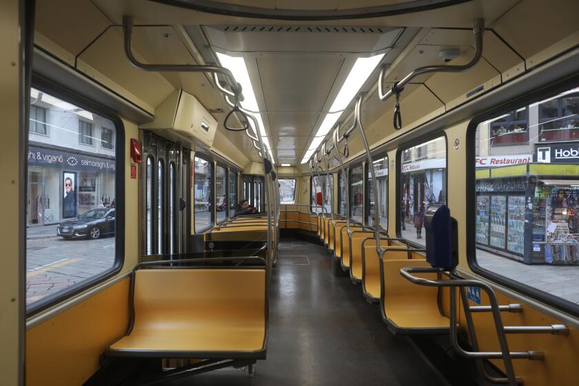 MILAN, ITALY - FEBRUARY 27: Public transportation near the duomo Square is seen completely empty on February 27, 2020 in Milan, Italy. Italy registered a 25% surge in coronavirus cases in 24 hours, with infections remaining centered on outbreaks in two northern regions, Lombardy and Veneto. But a few cases have turned up now in southern Italy too. In Italy so far 528 people have been infected and 14 have died, officials say, amid global efforts to stop the virus spreading. Italy's Foreign Minister Luigi Di Maio told reporters that an "infodemic" of misleading news abroad was damaging Italy's economy and reputation. Italy's tourism association Assoturismo says March accommodation bookings are down by at least 200m (£170m; $219m) because of the virus. Schools, universities, cinemas and Milans famous La Scala opera house have been closed and several public events cancelled. Eleven towns at the centre of the outbreak - home to a total of 55,000 people - have been quarantined. There are fears that the outbreak may tip Italy into economic recession. (Photo by Marco Di Lauro/Getty Images)