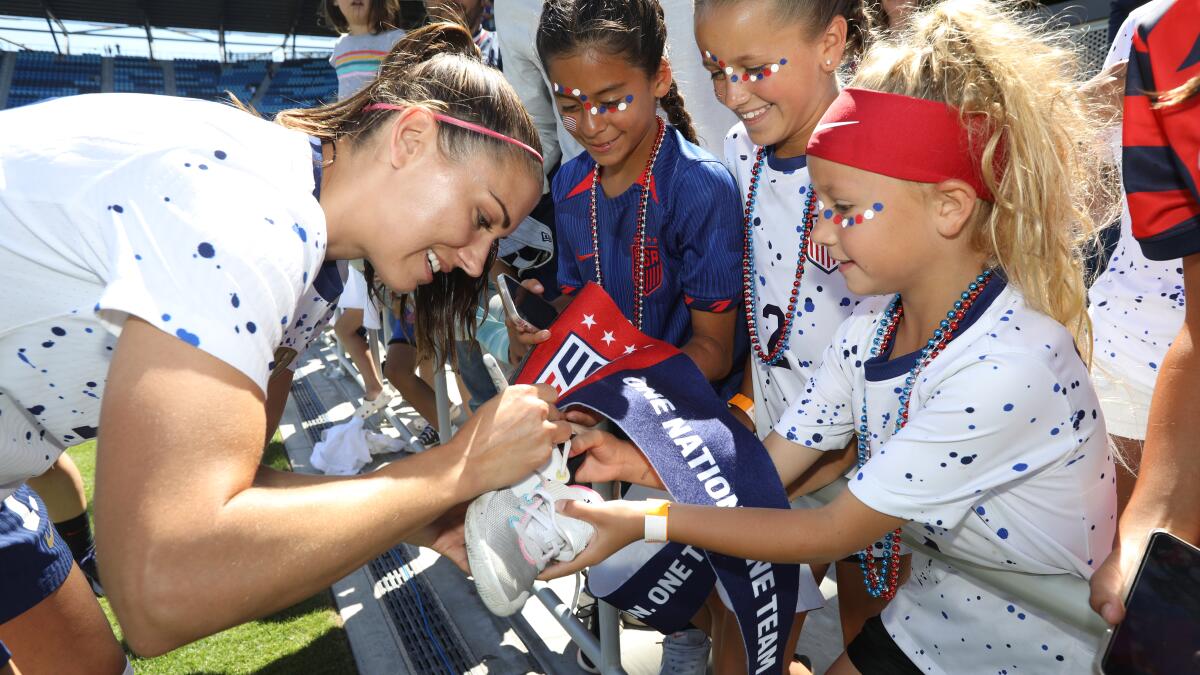 US Soccer star Alex Morgan pulled out a goofy, Ted Lasso-inspired  celebration after scoring a left-footed stunner