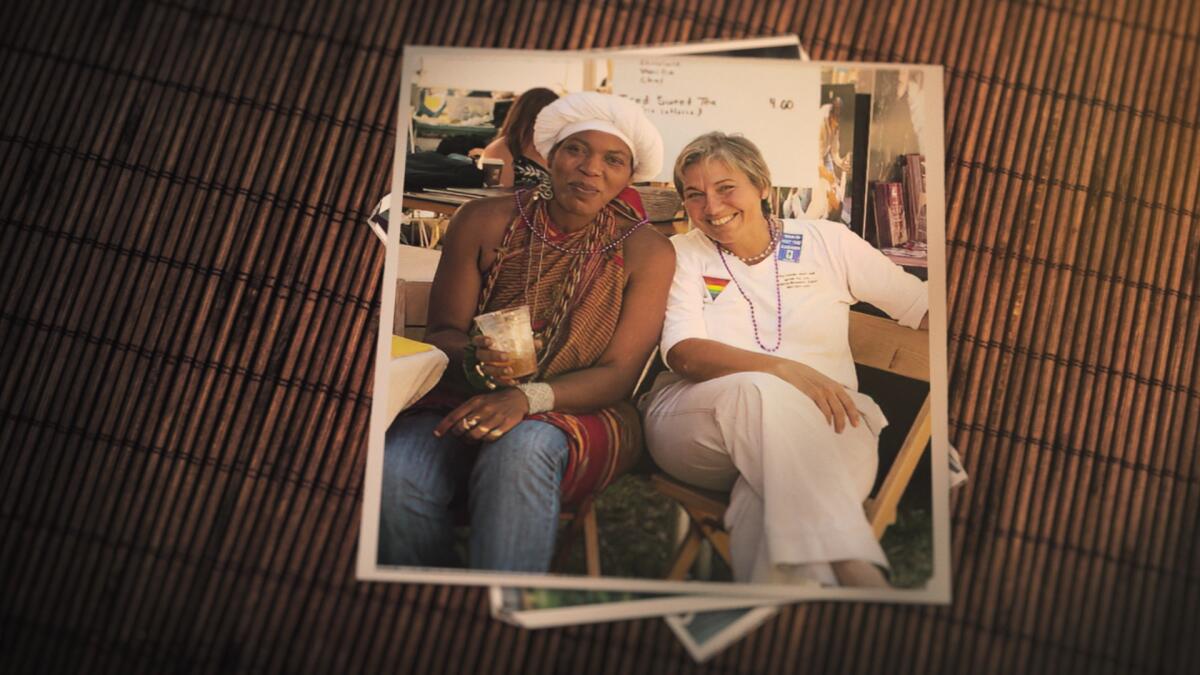 An image of a photograph showing two women sitting down