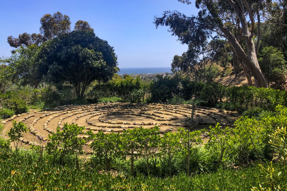 A meditation labyrinth at the Serra Retreat in Malibu