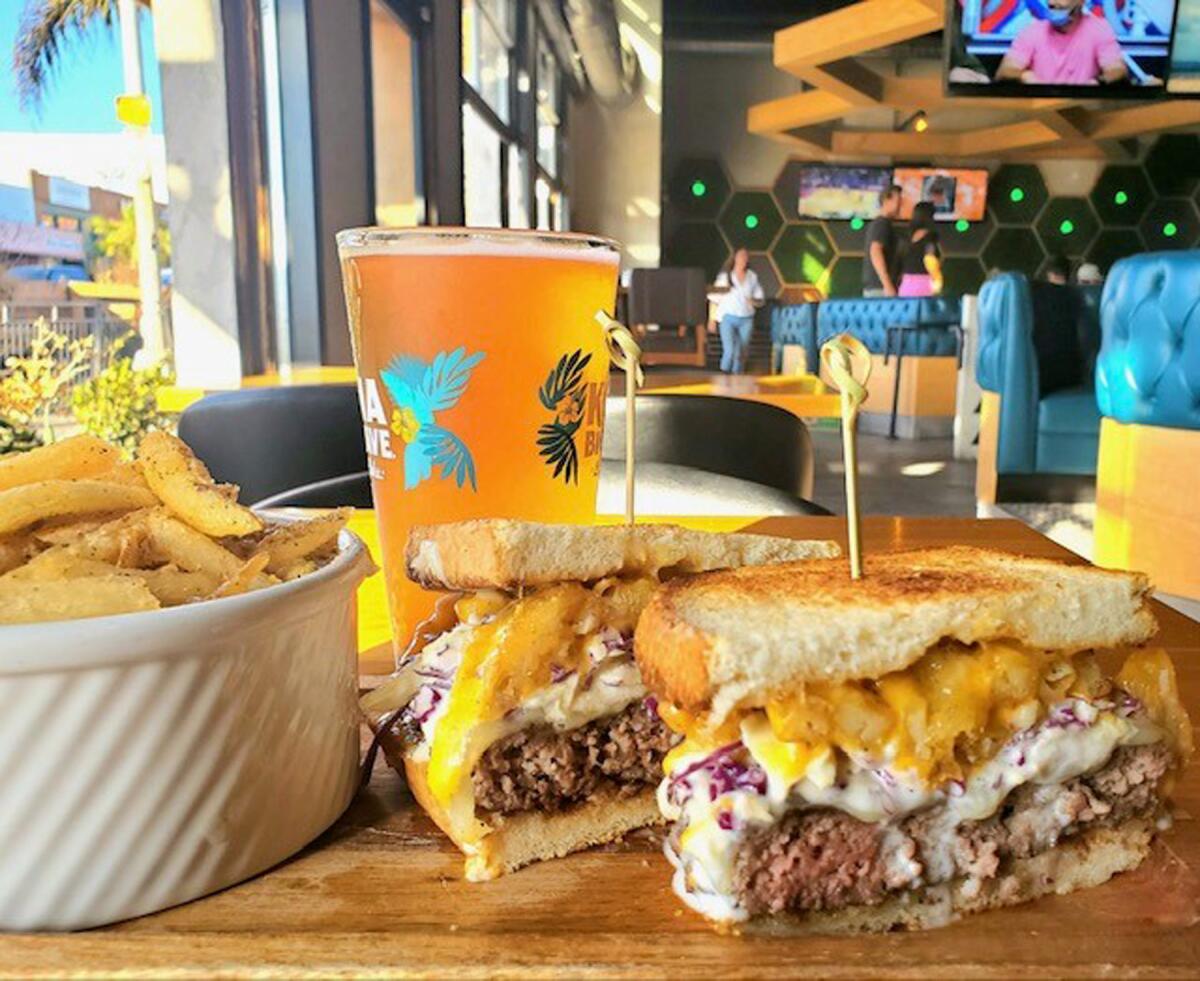 The Pittsburger is among football-inspired burger options at Break Point Pacific Beach.