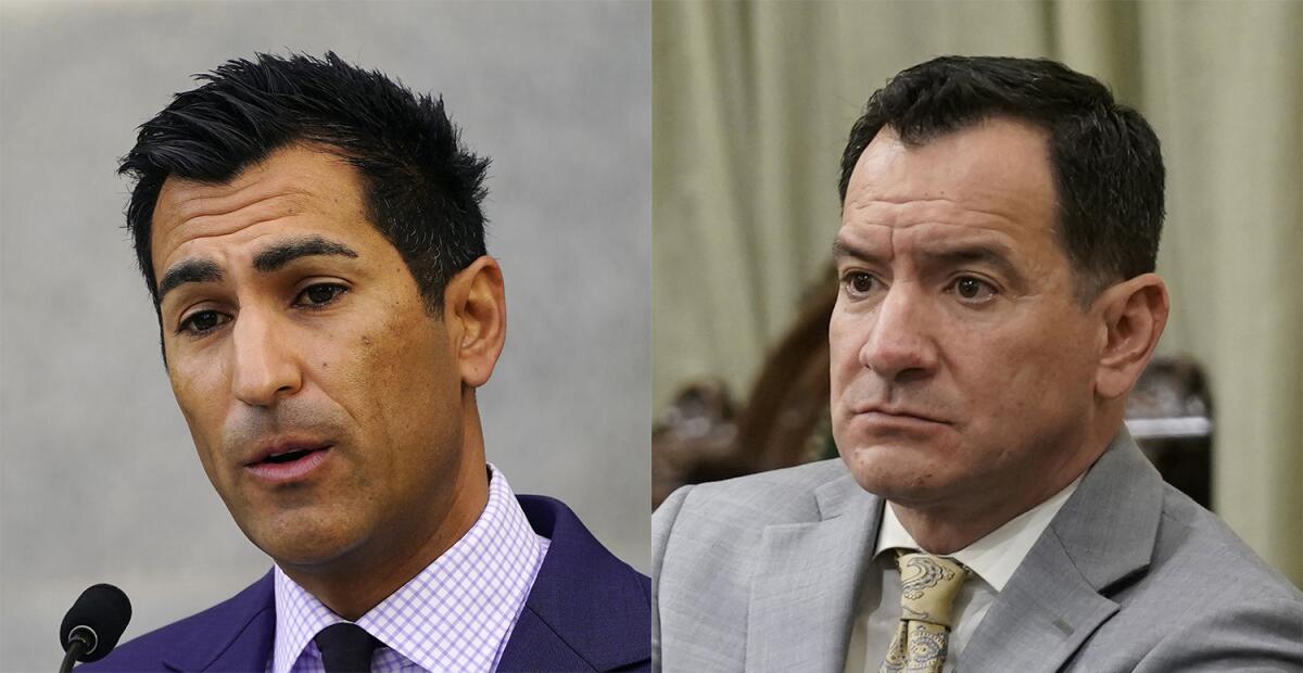 Assemblyman Robert Rivas, left, and Speaker Anthony Rendon