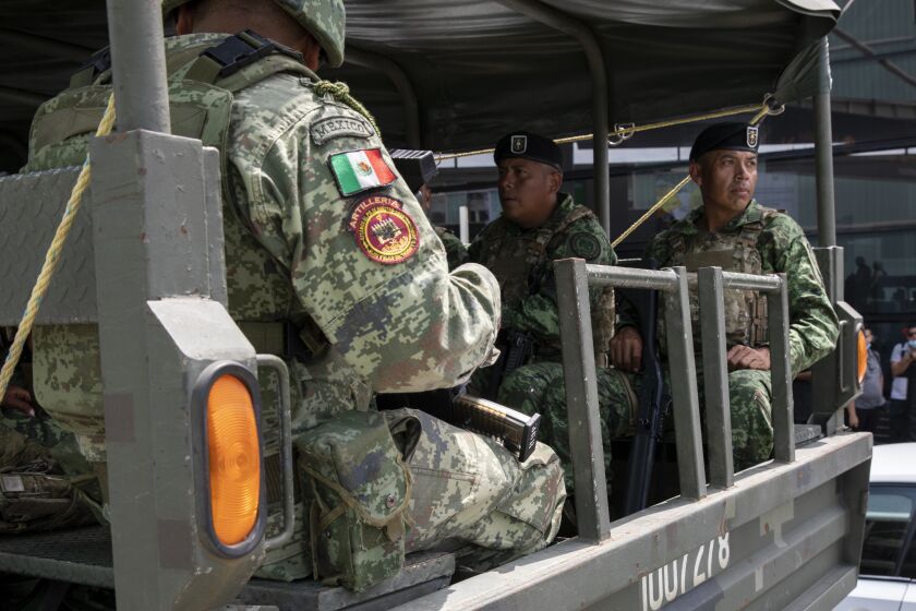 More than 300 Special Forces from the Mexican Secretariat of National Defense arrive to the Tijuana International Airport.