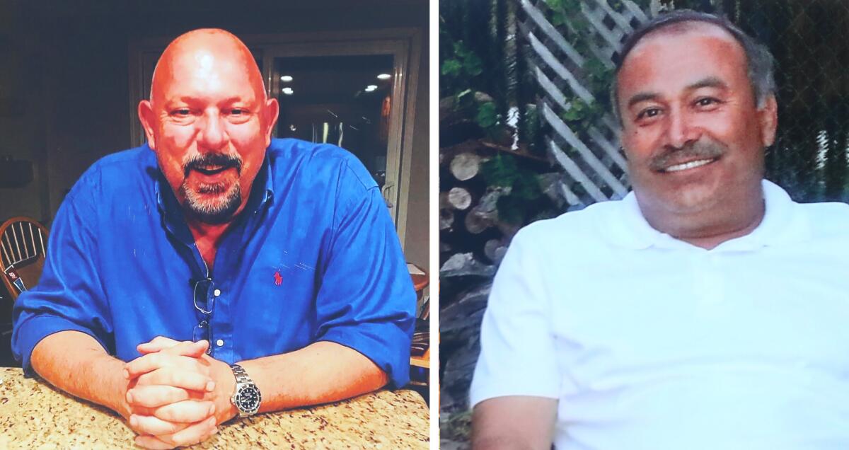 From left; Sergio Cafaro, 56, and Daniel Felix, 66, 