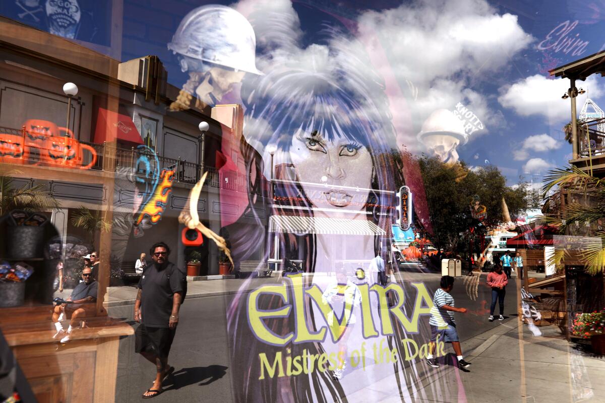 Drawing of Elvira in a window