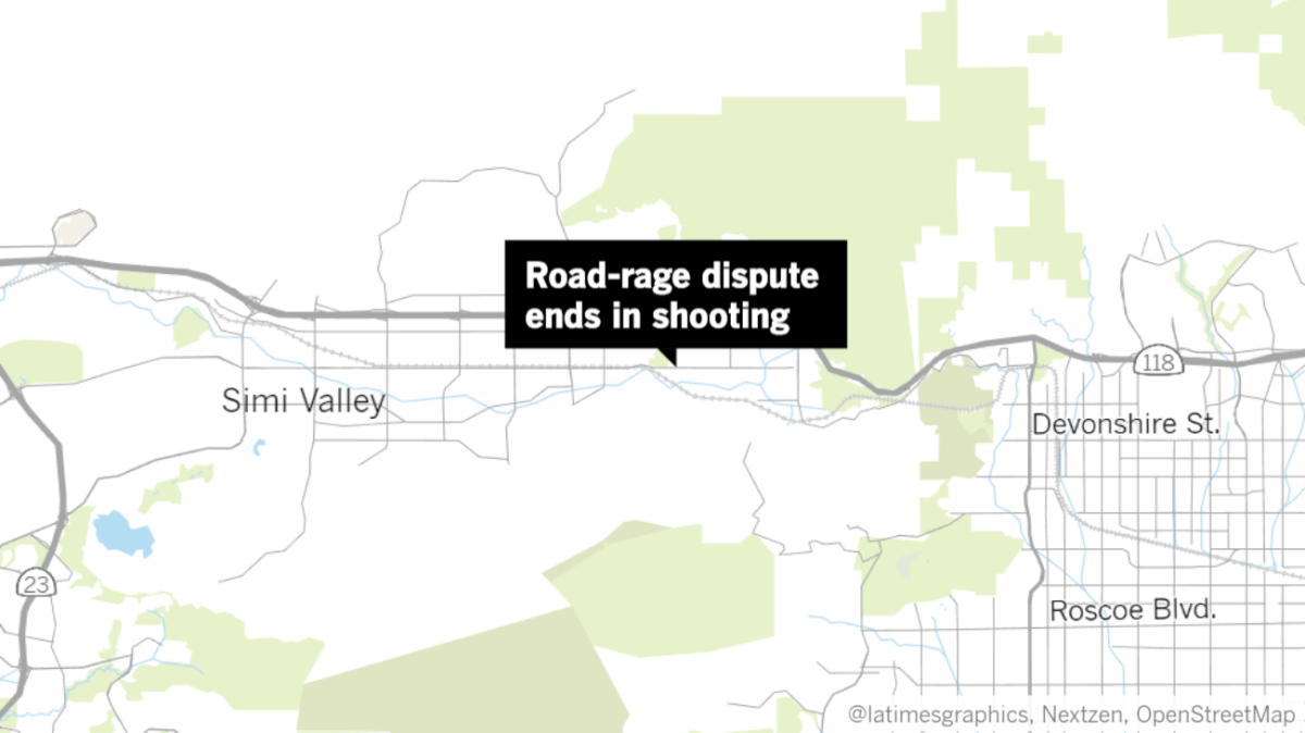 A road-rage dispute in Simi Valley ended when one driver fired at the other, police said.