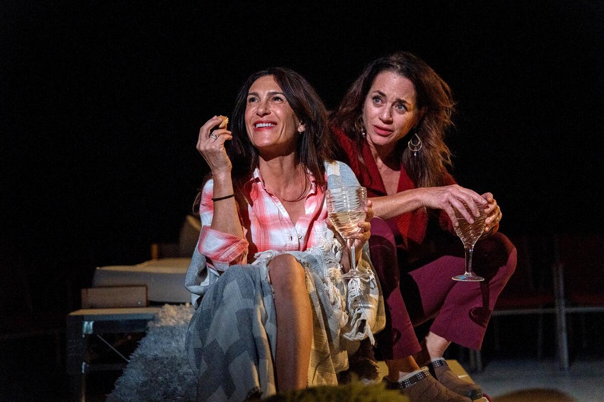 Julie Dretzin, left, and Elissa Middleton in "Dido of Idaho" at Echo Theater