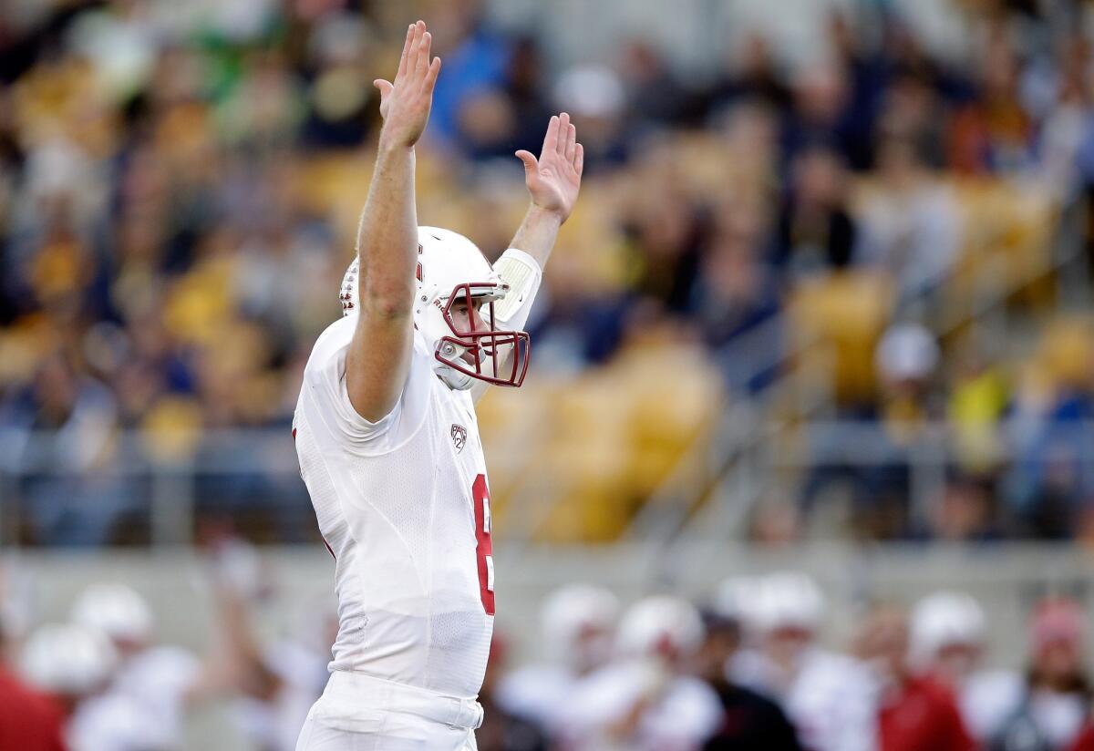 Stanford quarterback Kevin Hogan has passed for 2,369 yards and 15 touchdowns with eight interceptions. He's also scored five touchdowns on 199 rushing yards.