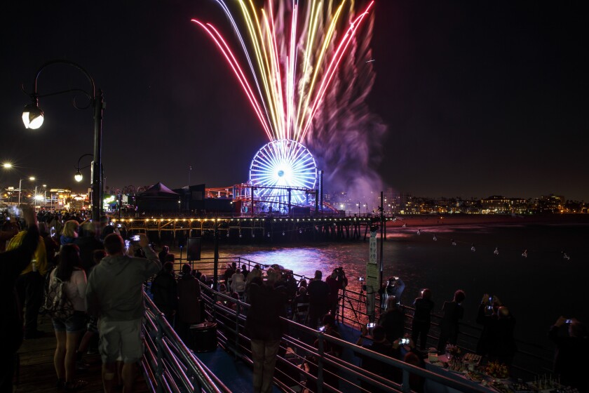 The lights are back at Santa Monica Pier's Ferris wheel Los Angeles Times