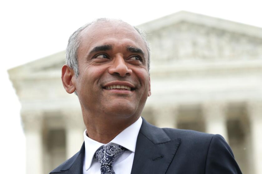 Aereo CEO Chet Kanojia outside the U.S. Supreme Court after oral arguments in the case of ABC vs. Aereo in April. On Wednesday the court ruled against the Internet streaming TV company.