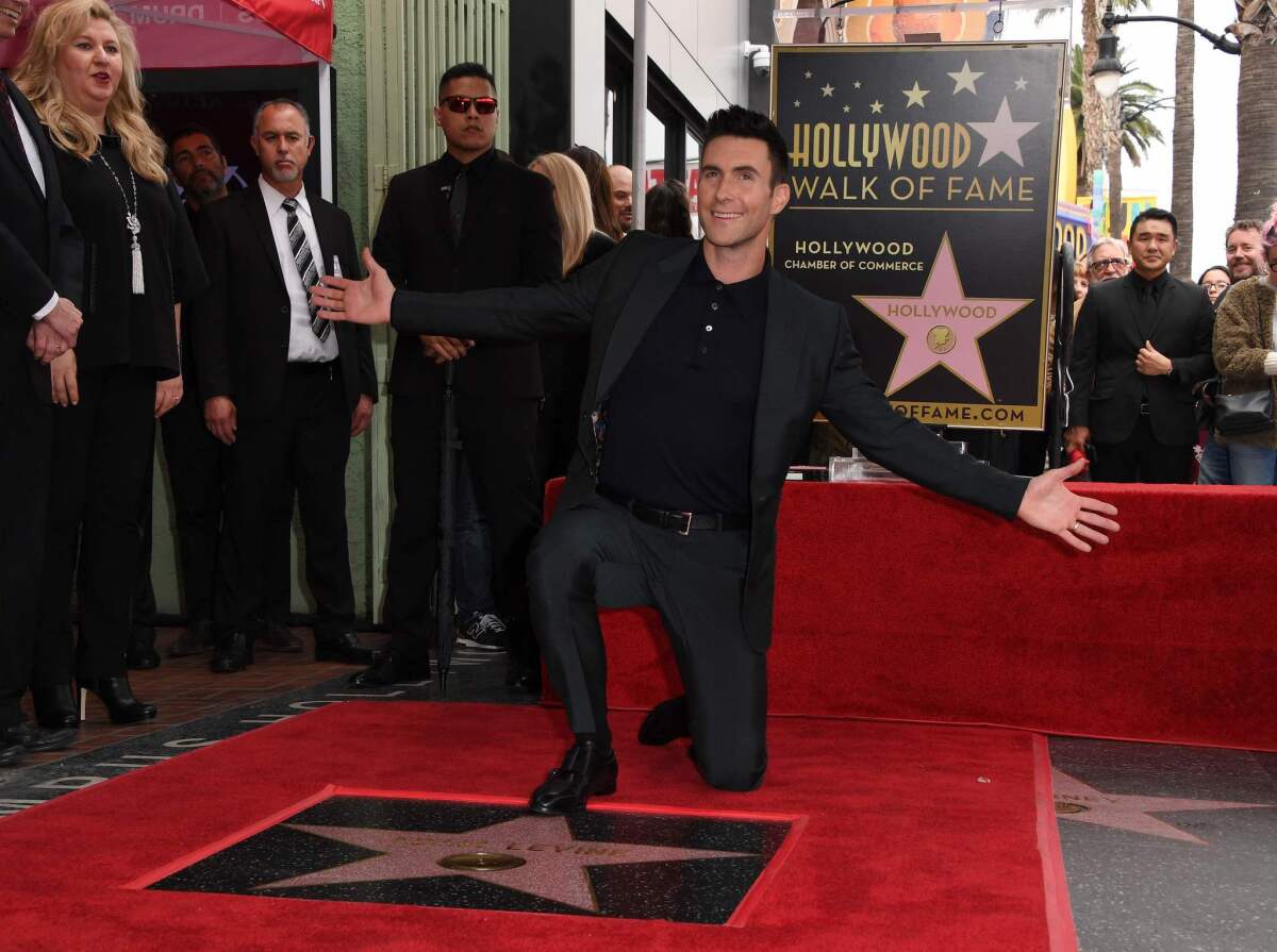 Adam Levine was honored with a star on the Hollywood Walk of Fame on Feb. 10.