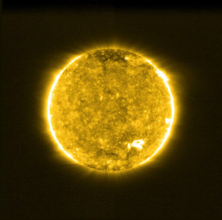 This image, provided by the European Space Agency (ESA) on Thursday, July 16, 2020, shows the Sun. The Extreme Ultraviolet Imager (EUI) on ESA's Solar Orbiter spacecraft took this image on 30 May 2020. It shows the Sun's appearance at a wavelength of 17 nanometers, which is in the extreme ultraviolet region of the electromagnetic spectrum. During an online press briefing with Solar Orbiter mission experts, the first images from ESA's new Sun-observing spacecraft were released on Thursday. (Solar Orbiter/EUI Team (ESA & NASA); CSL, IAS, MPS, PMOD/WRC, ROB, UCL/MSSL/ via AP)