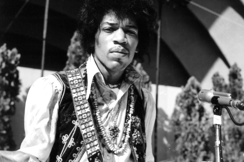 Jimi Hendrix, pictured rehearsing at the Hollywood Bowl in 1967, has an album of previously unreleased studio recordings, "People, Hell and Angels," coming out March 5.