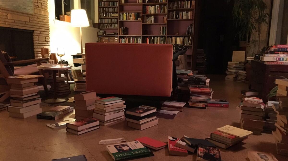 Mark Haskell Smith's house, book culling in process. (Mark Haskell Smith)