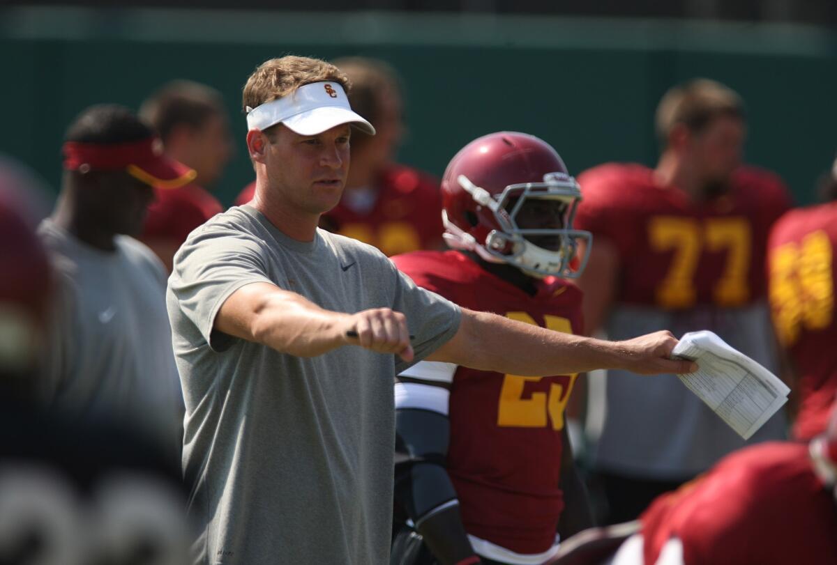 USC Coach Lane Kiffin is following the trend of closing practices to reporters.