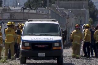 Firefighters found the remains of two people inside what they described as a “human-dug cave” in Northridge on Sunday.