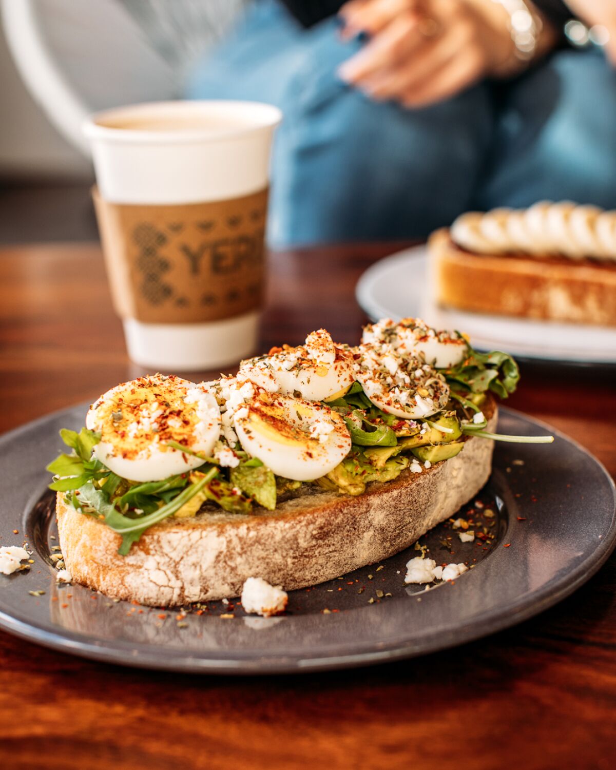 Boiled egg and avocado toast