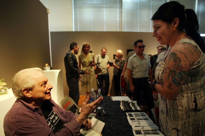 LOS ANGELES, CA JULY 13, 2013: Writer Harlan Ellson, speaks with his fans at La Luz de Jesus Gallery during his book signing in Los Angeles, Ca July 14, 2013. (Francine Orr/ Los Angeles Times)