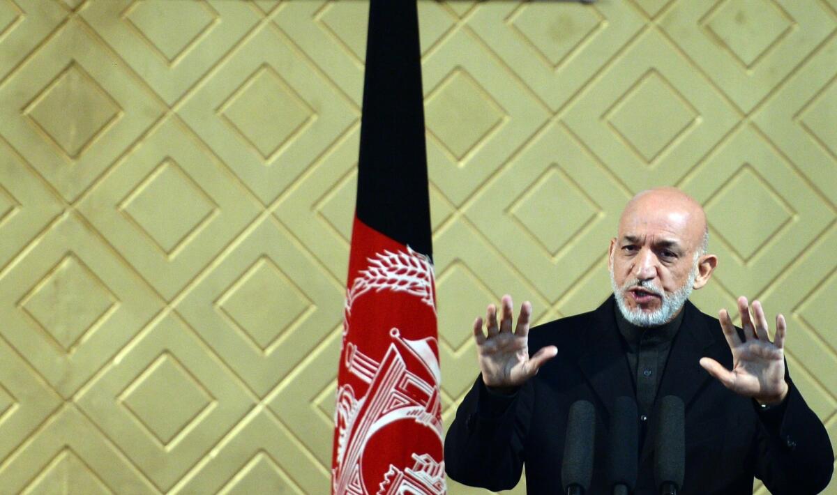 Afghan President Hamid Karzai, seen at a ceremony marking the 8th anniversary of Kabul University on May 9, has publicly criticized U.S. actions in his country.