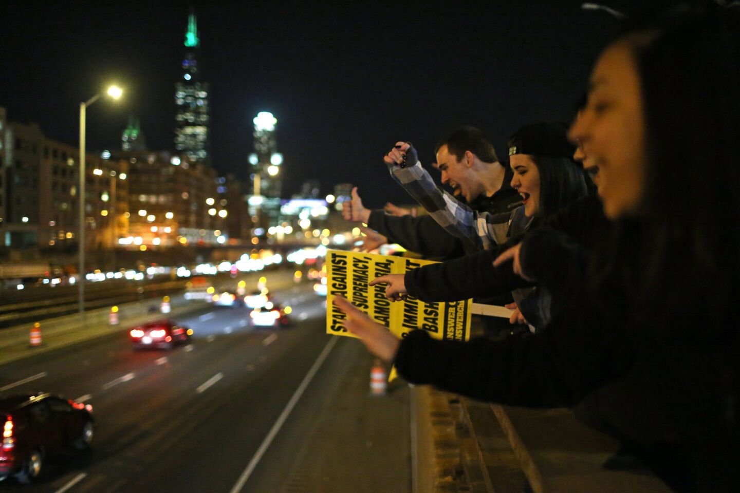 Protesters at the Eisenhower Expressway