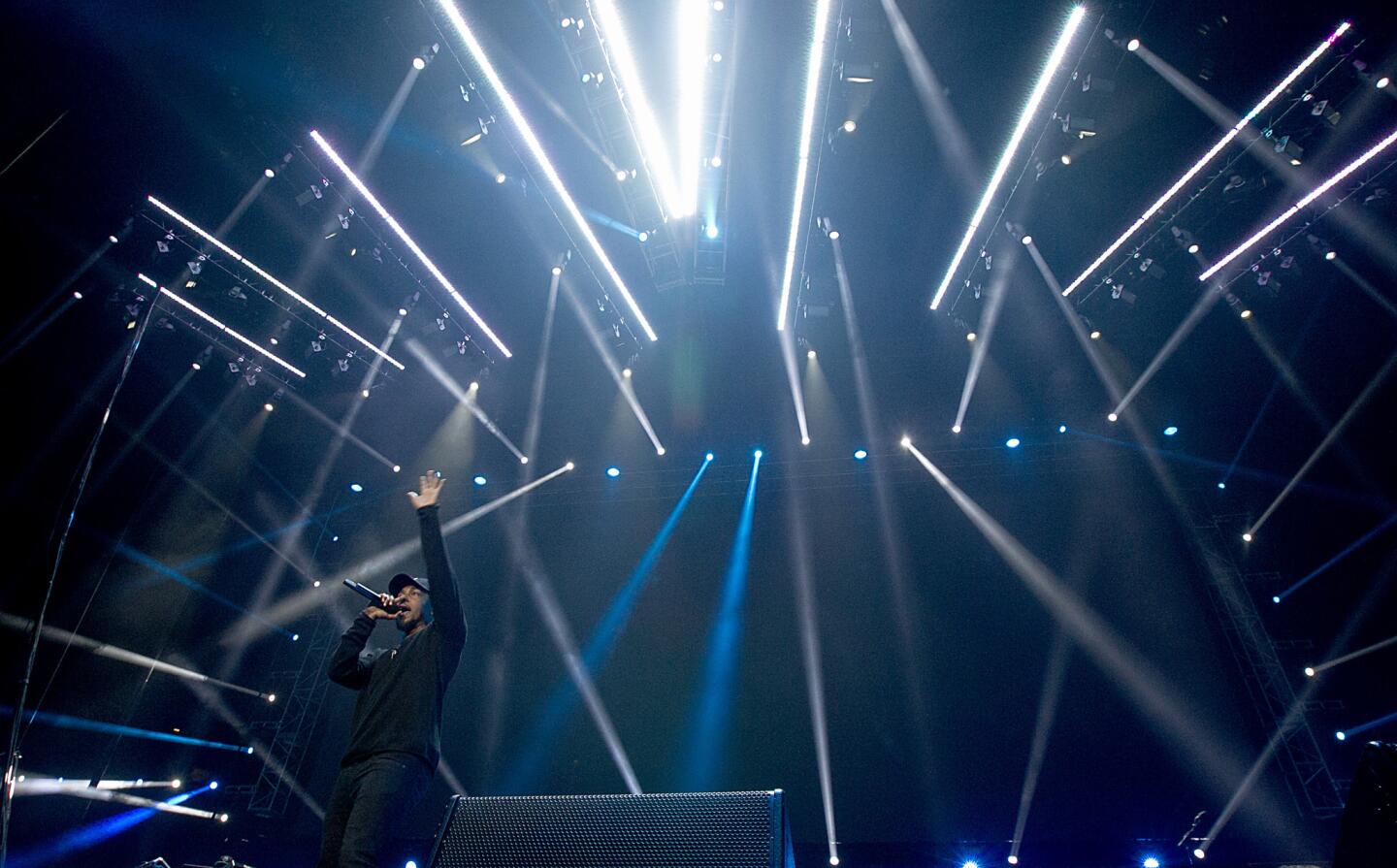 The full lighting treatment is turned on Kendrick Lamar's BET Experience performance.