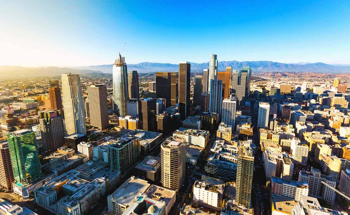 Aerial view of Downtown Los Angeles