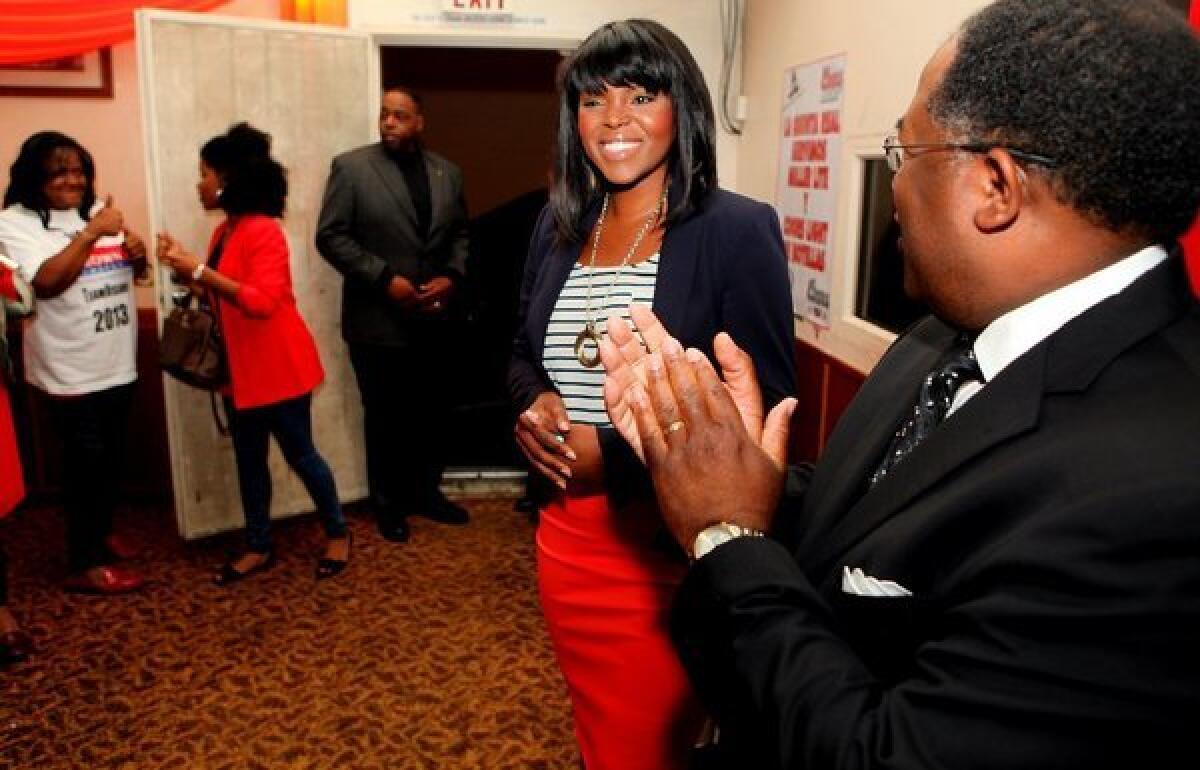 Compton Mayor-elect Aja Brown on Tuesday night.