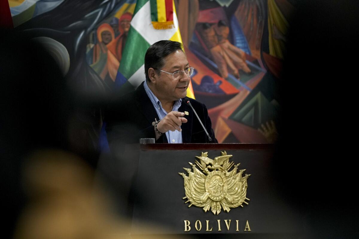 El presidente boliviano, Luis Arce, en una comparecencia ante la prensa