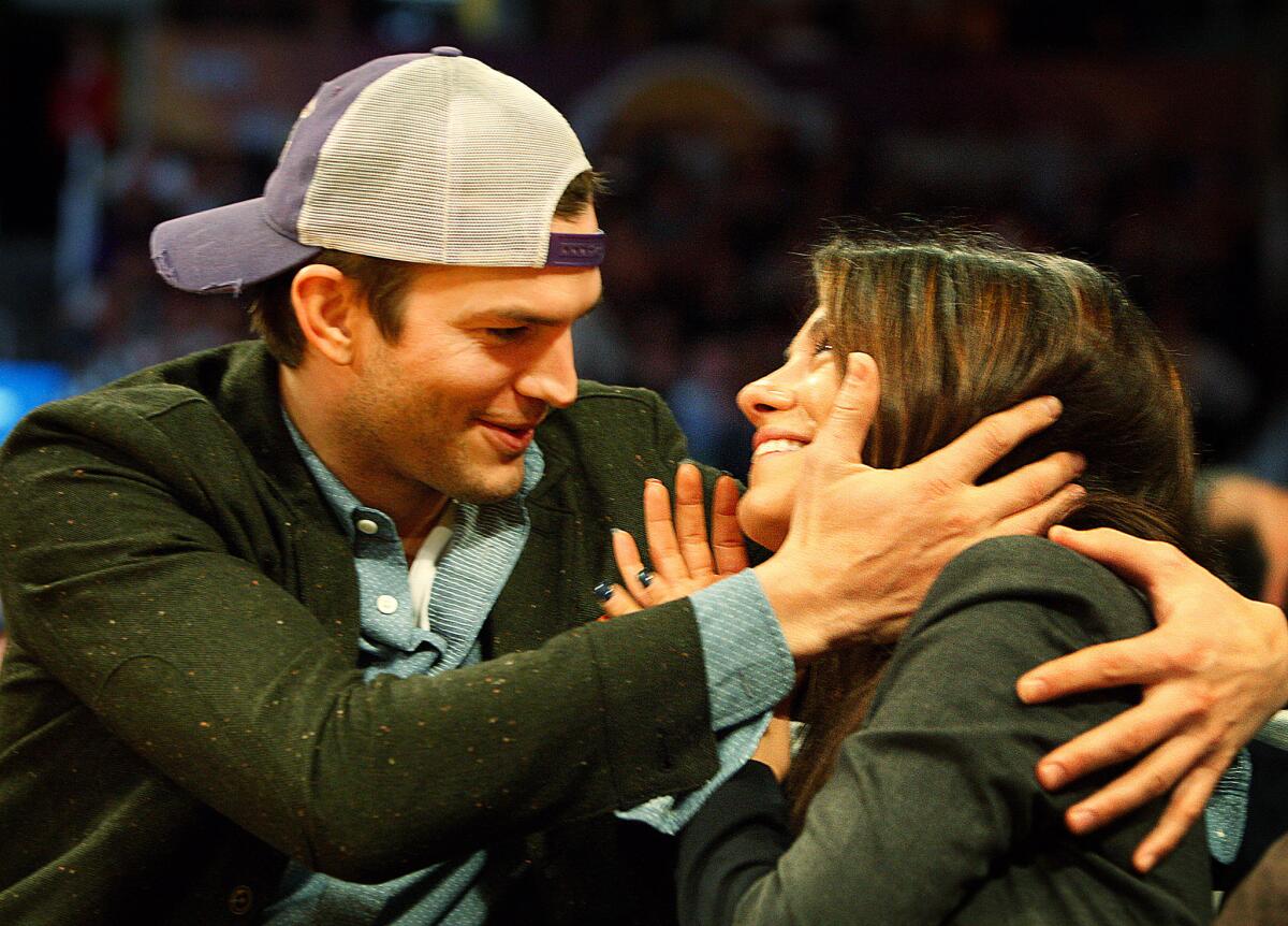 Ashton Kutcher and Mila Kunis, shown hamming it up for the kiss cam at a Lakers game earlier this year, have revealed the name of their newborn baby girl. Yup, this picture was taken exactly nine months ago today.