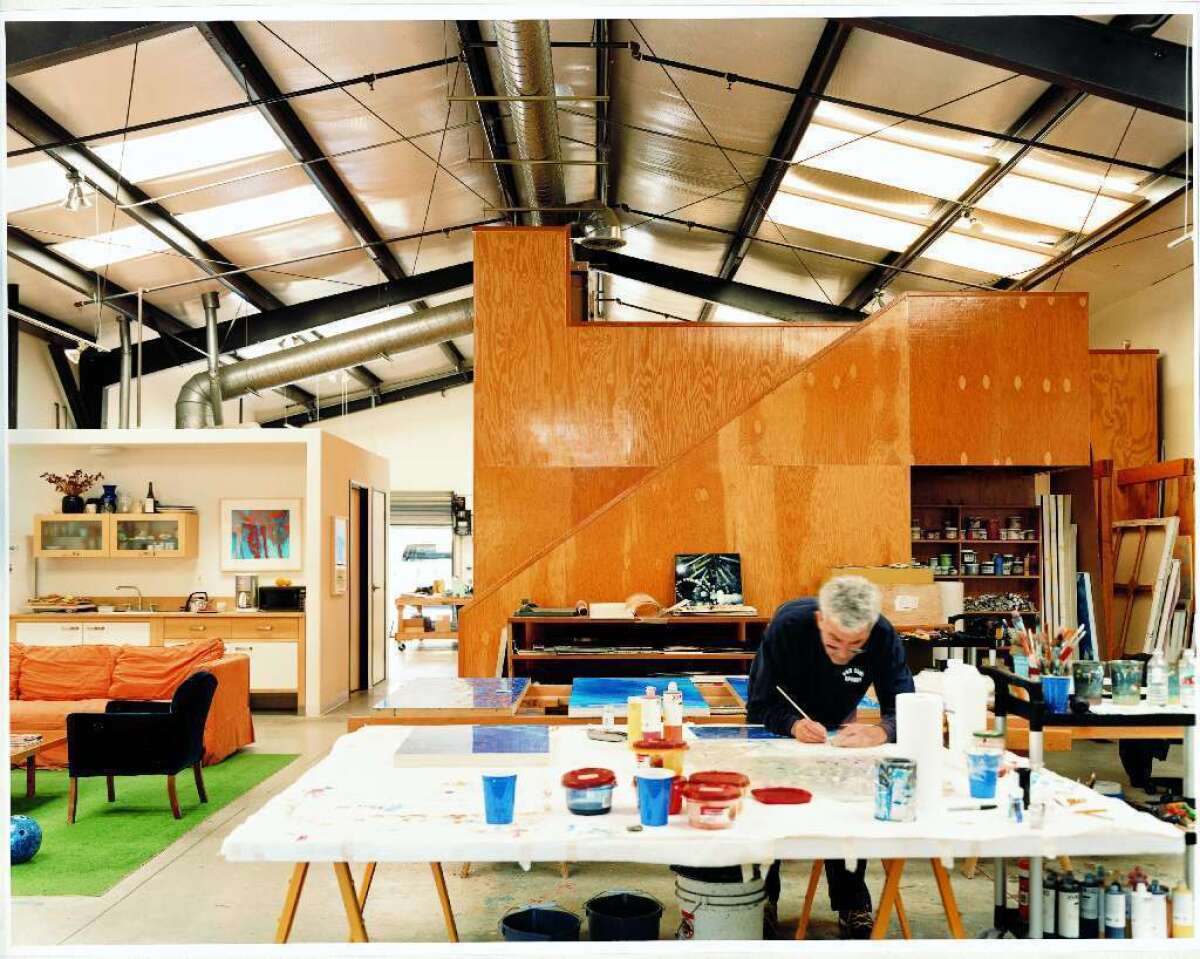 Artist Peter Alexander's prefabricated studio in Santa Monica in 2013.