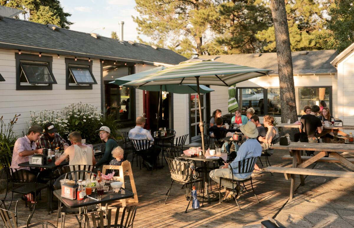 Diners enjoy a meal at the Roost in Bozeman, Mont.