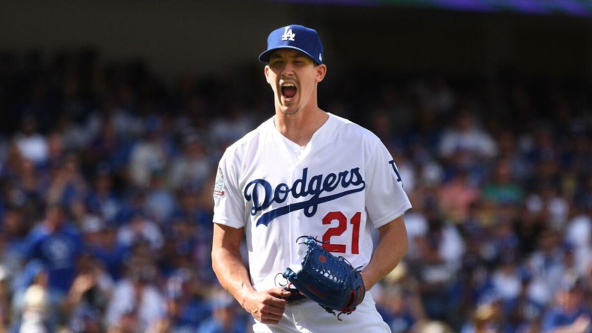 Walker Buehler takes the mound Monday for the Dodgers against Milwaukee in Game 3 of the National League Championship Series.