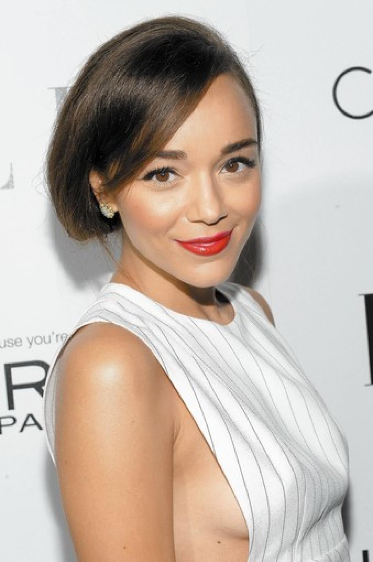 Ashley Madekwe, who has long hair, created a stir with her tucked-up "Fauxb" hairdo at an October event.
