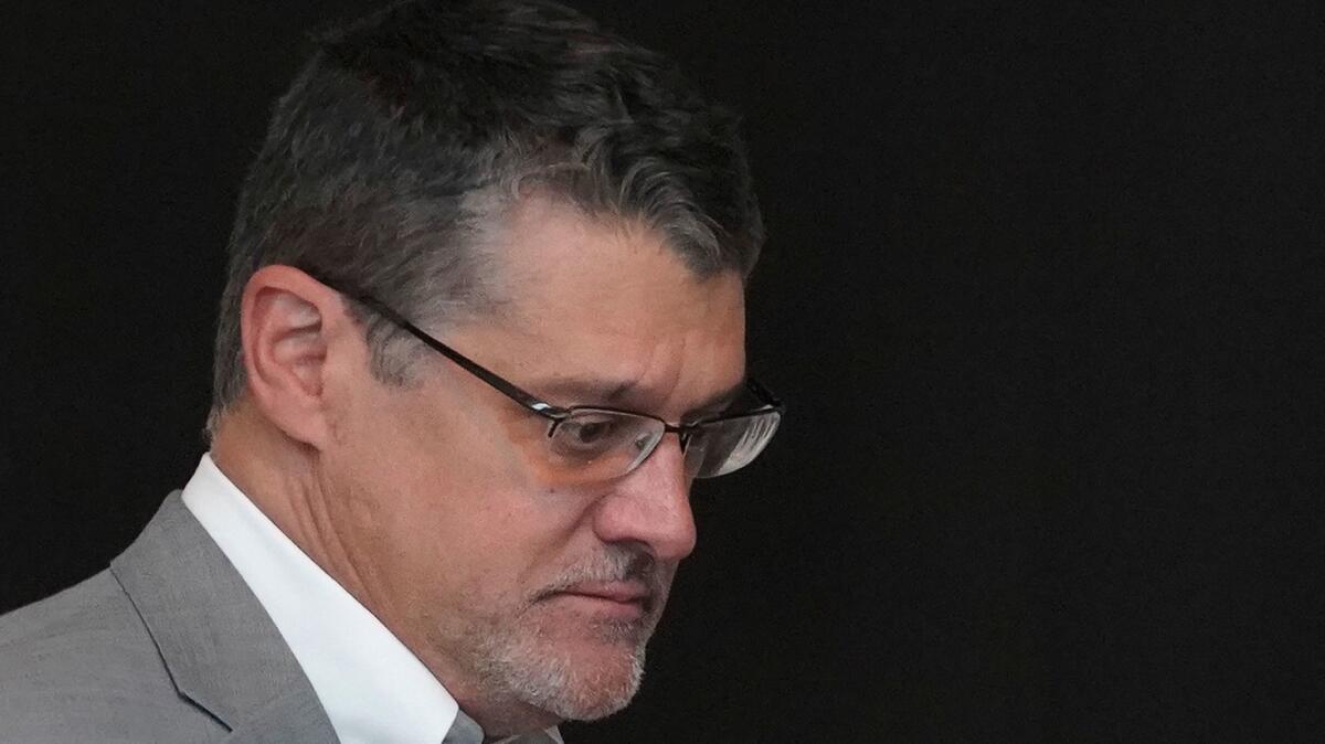Former Wall Street Journal journalist and co-founder of the research firm Fusion GPS Glenn Simpson arrives to testify before a closed House Intelligence Committee hearing on Capitol Hill on Nov. 14.