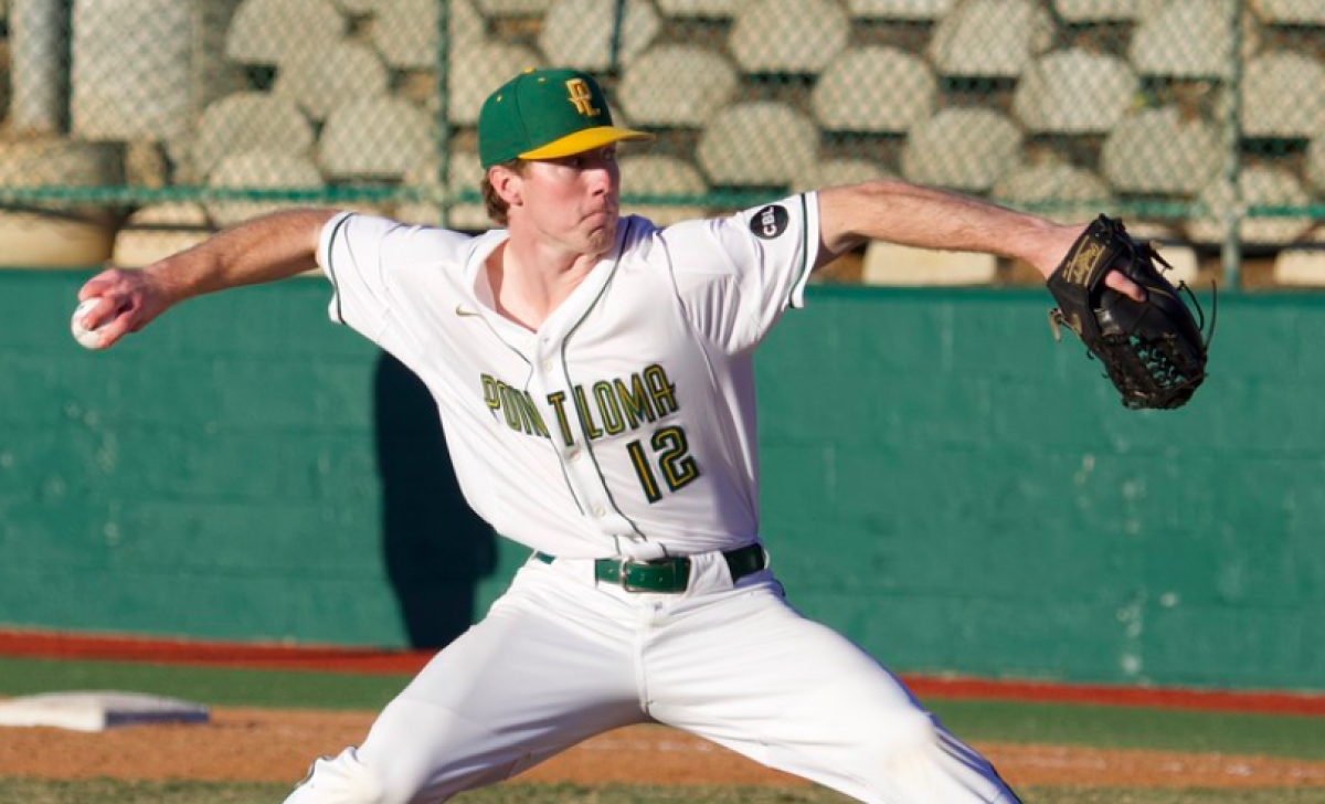 Point Loma Nazarene pitcher Dylan Miller allowed three home runs and eight runs in the first three innings against Rollins.