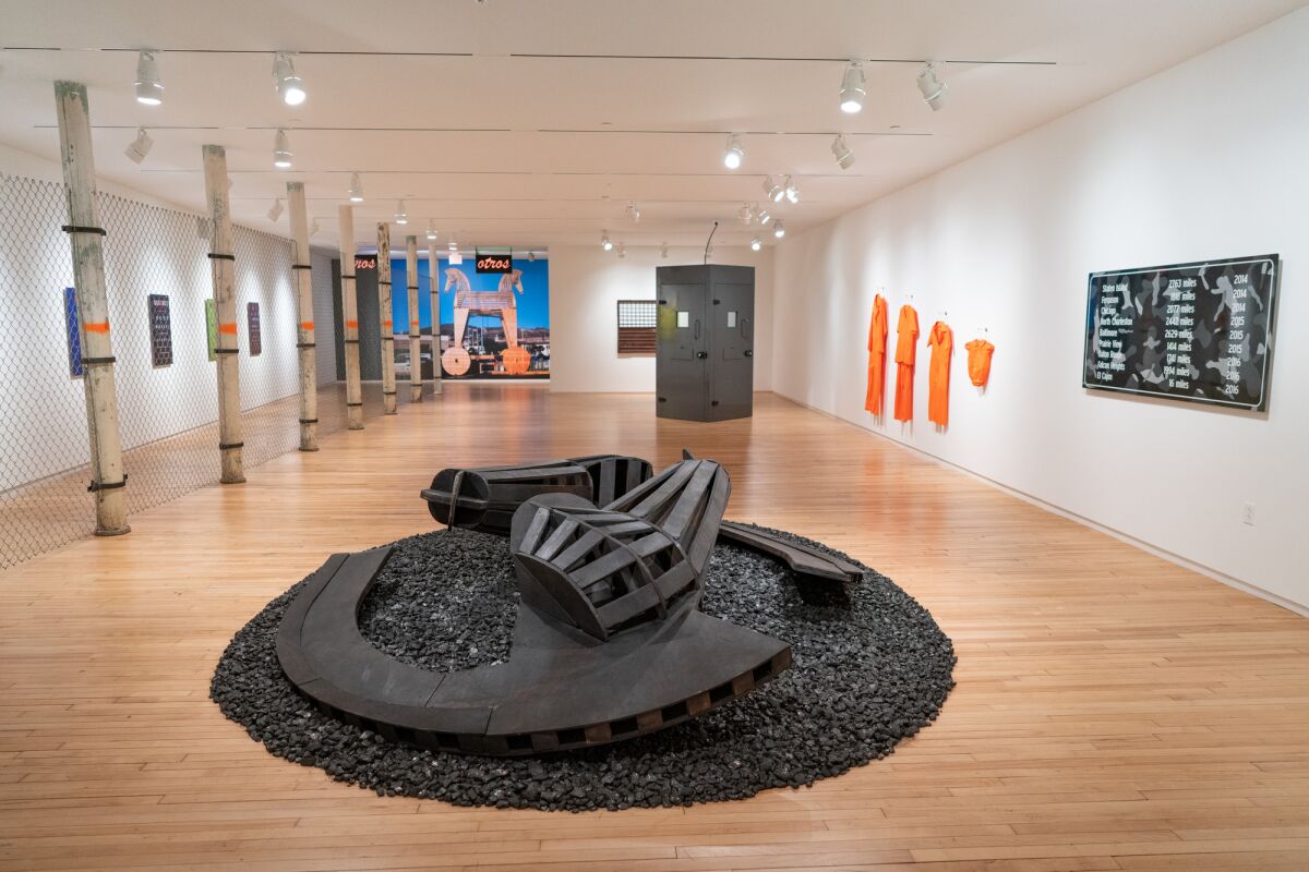 An installation view of ERRE's solo show at MASS MoCA