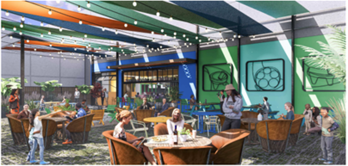 A rendering of a new Northgate Market being planned for a vacant storefront at 2300 Harbor Blvd. in Costa Mesa.