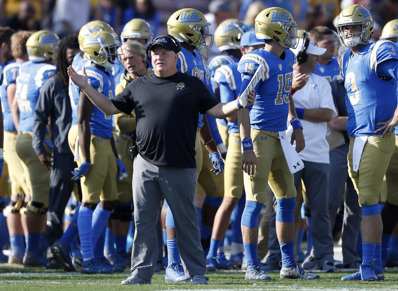 UCLA coack Chip Kelly reacts to a play against Stanford during the third quarter.