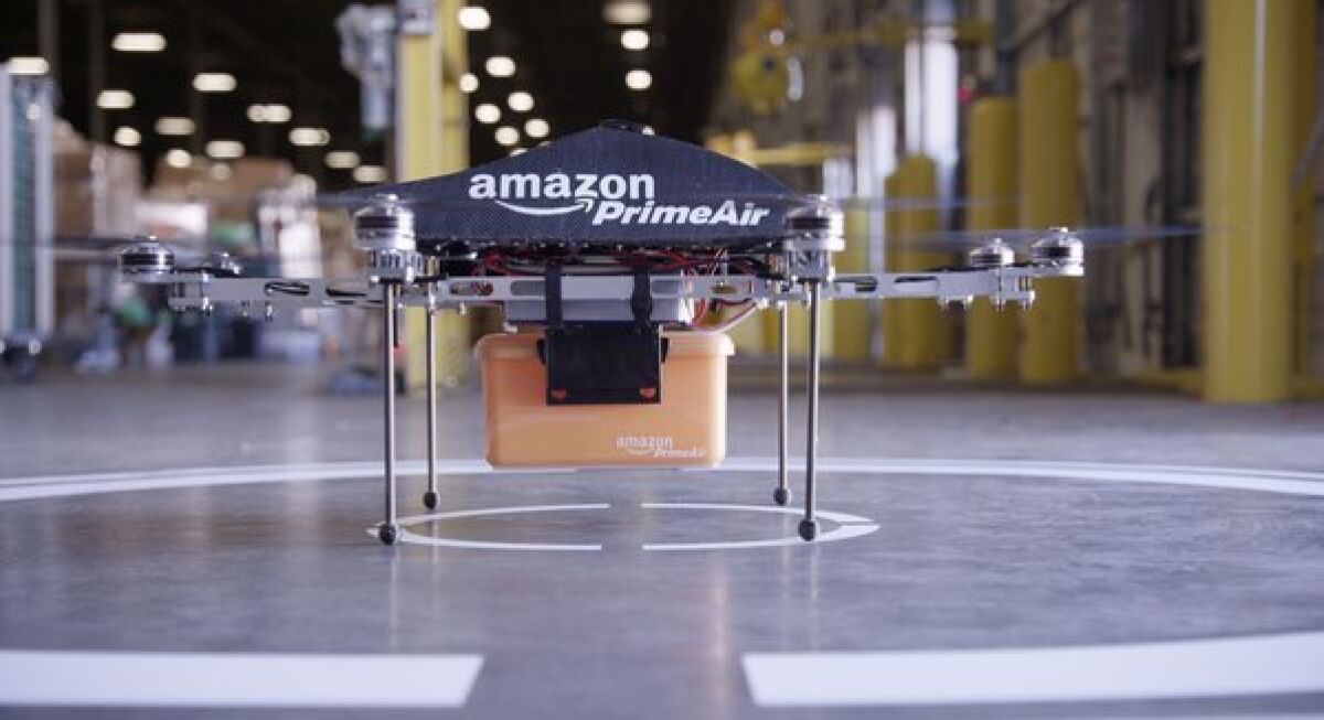 One of the drones Amazon plans to use to make local deliveries for Amazon Prime Air. 