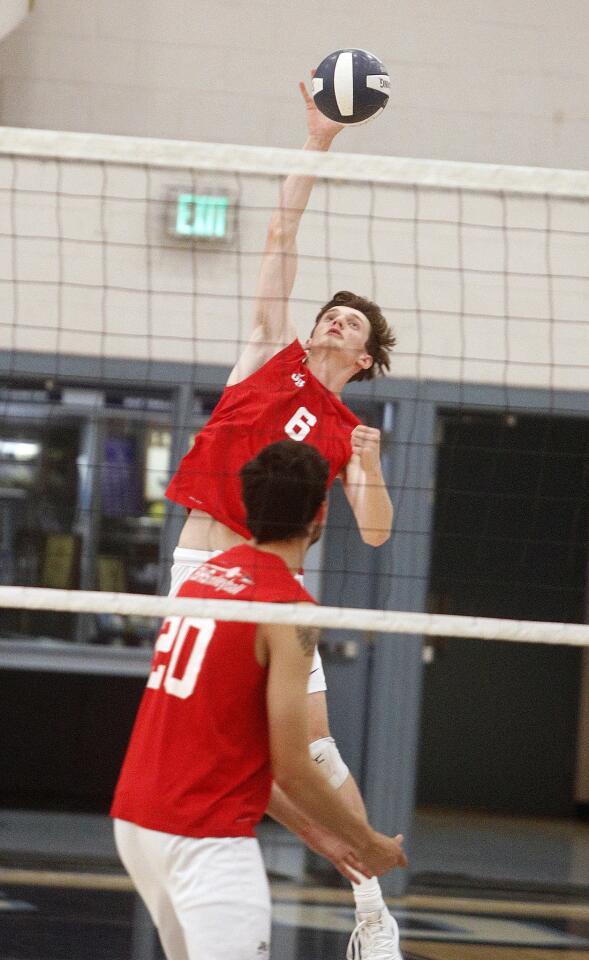 Photo Gallery: Crescenta Valley vs. Burroughs in Pacific League boys' volleyball