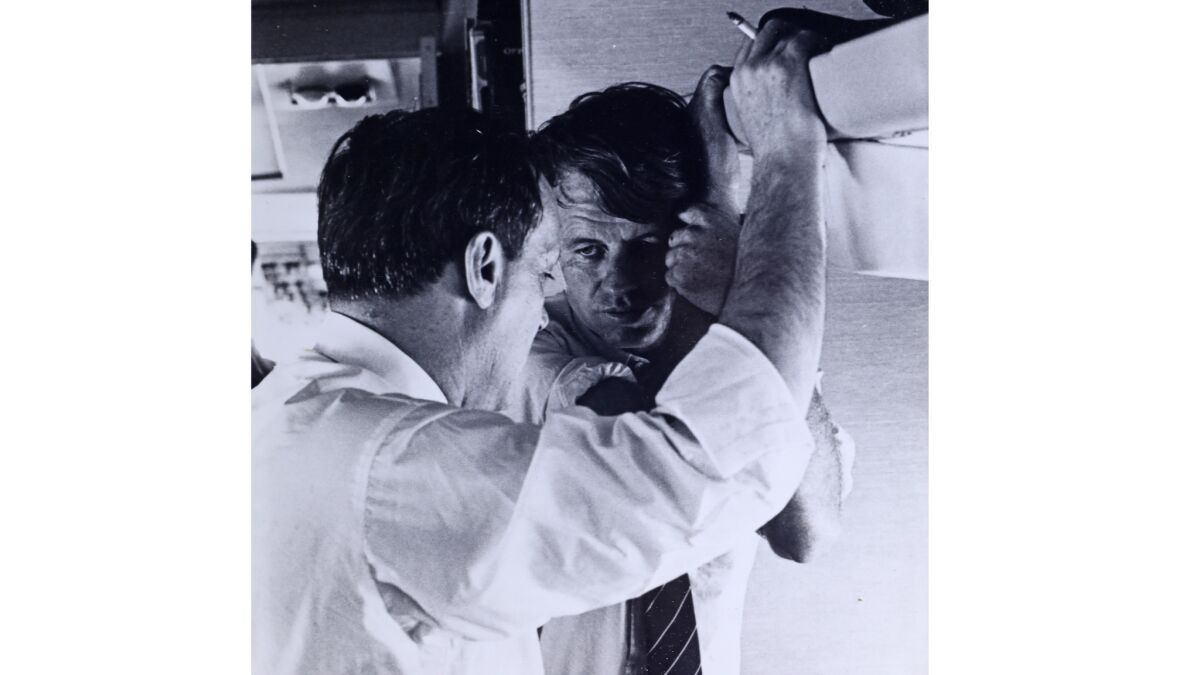 Robert Kennedy, right, with his press aide, Frank Mankiewicz.