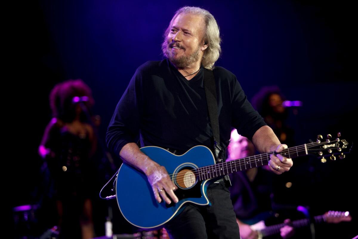 Barry Gibb performs Wednesday night at the Hollywood Bowl.