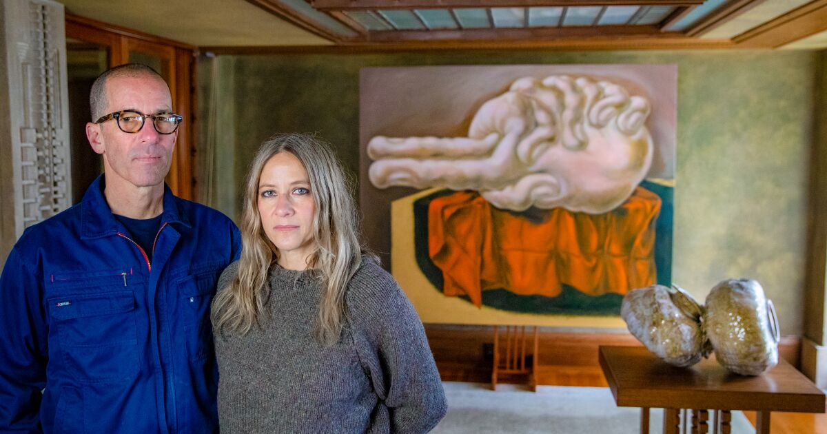 An artwork demonstrate explores the Hollyhock House’s background, conflict An artwork demonstrate explores the Hollyhock House’s background, conflict