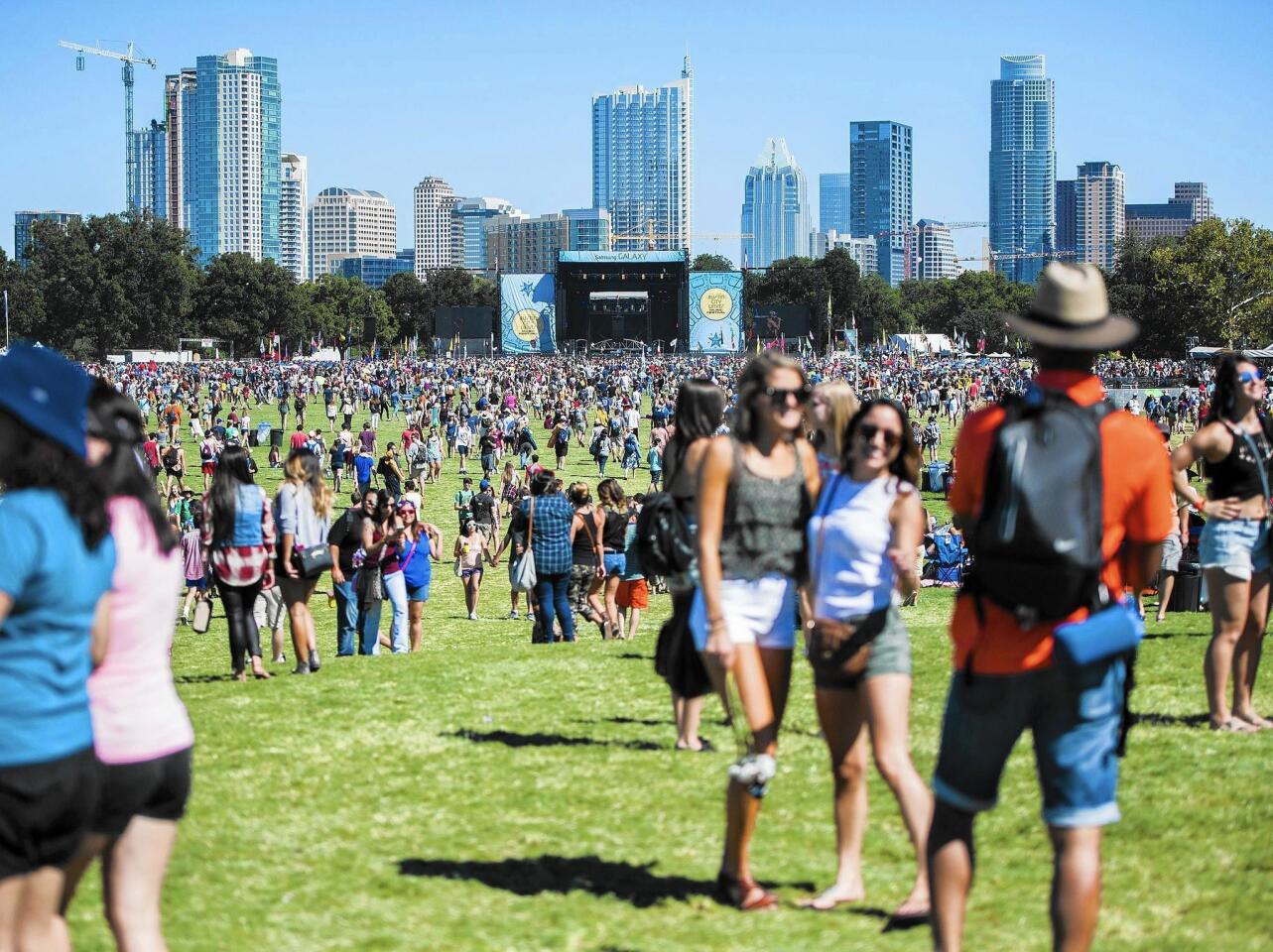 Festivalgoers will fill Zilker Park (pictured here in 2014) to catch the likes of Chance the Rapper and Gorillaz with the Austin skyline as a backdrop to Austin City Limits Music Festival in Texas.