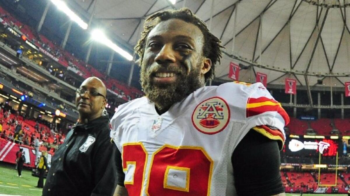 Chiefs safety Eric Berry (29) celebrates after a game against the Atlanta Falcons on Dec. 4.