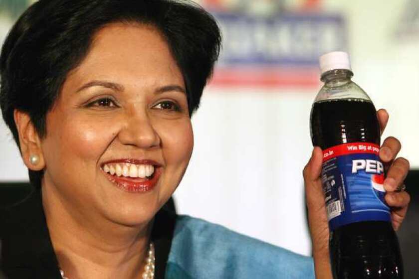 PepsiCo President and Chief Executive Indra Nooyi, whose company shook up some of its top management positions Monday, creating a stronger succession lineup.